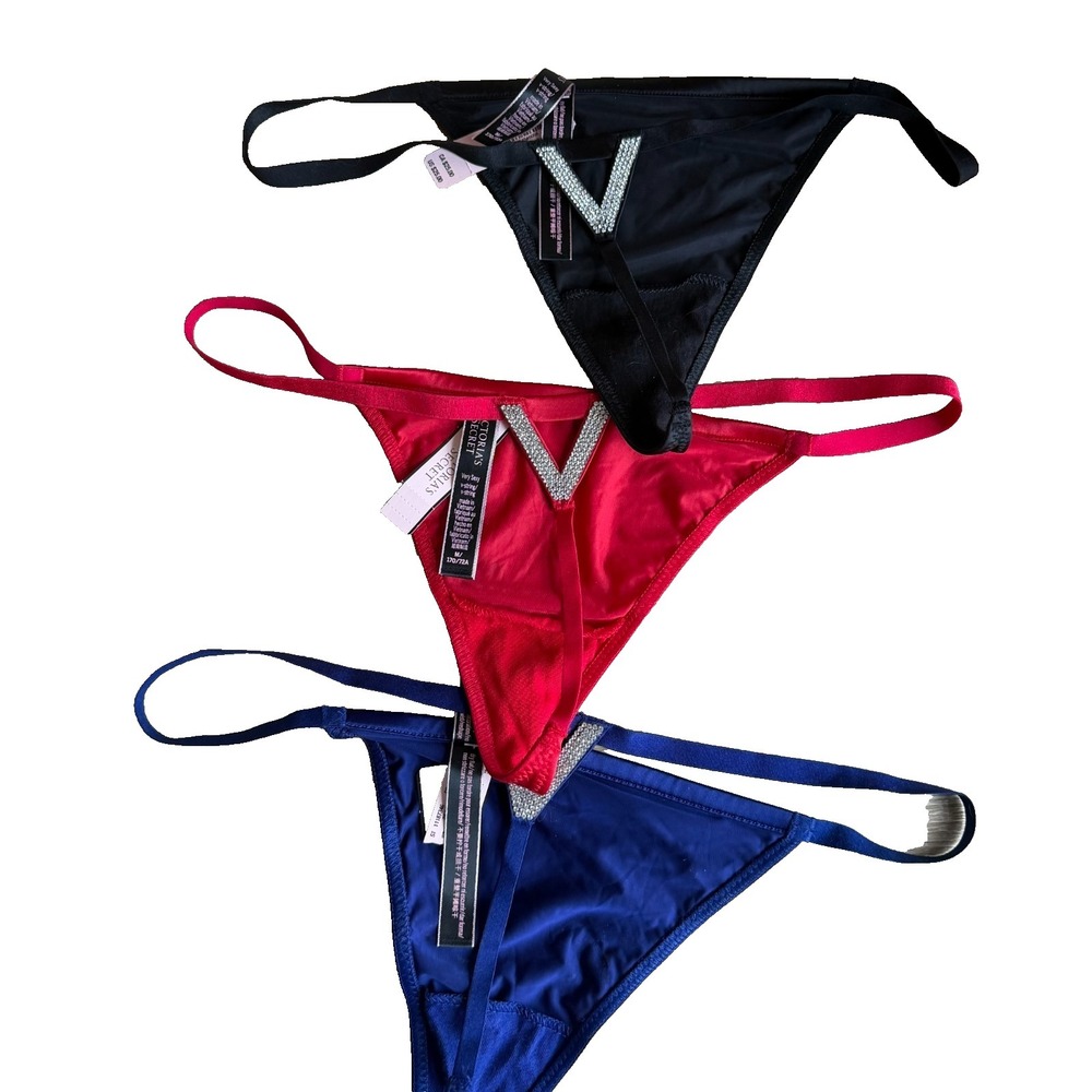 Victoria's Secret Brazilian Shine Strapβ Panty V Size M Set of 3 Flirty New